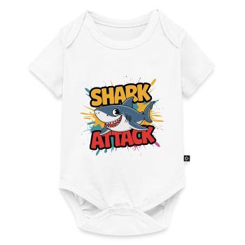 Drôle de requin Attaque de requin Amoureux de la mer - Body à manches courtes Premium Bébé - blanc - Devant
