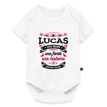 LUCAS UN NOM UNE FIERTÉ AUCUN RIVAL - Body à manches courtes Premium Bébé - blanc - Devant