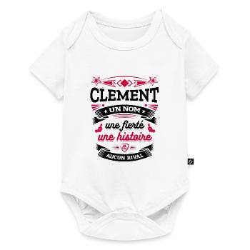 CLÉMENT UN NOM UNE FIERTÉ AUCUN RIVAL - Body à manches courtes Premium Bébé - blanc - Devant