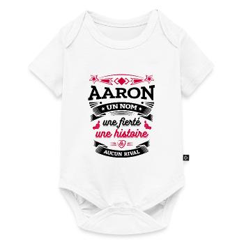 AARON UN NOM UNE FIERTÉ AUCUN RIVAL - Body à manches courtes Premium Bébé - blanc - Devant