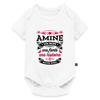 AMINE UN NOM UNE FIERTÉ AUCUN RIVAL - Body à manches courtes Premium Bébé - blanc - Devant