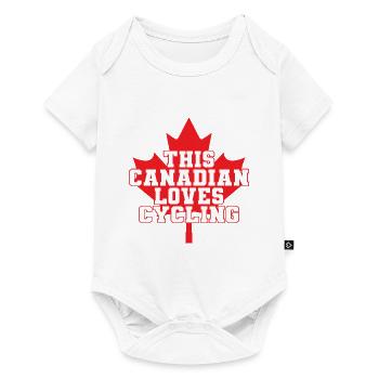 This Canadian Loves Cycling - Baby Premium short-sleeve bodysuit - white - Front