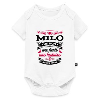 MILO UN NOM UNE FIERTÉ AUCUN RIVAL - Body à manches courtes Premium Bébé - blanc - Devant
