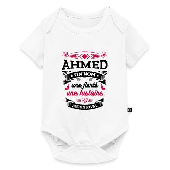 AHMED UN NOM UNE FIERTÉ AUCUN RIVAL - Body à manches courtes Premium Bébé - blanc - Devant