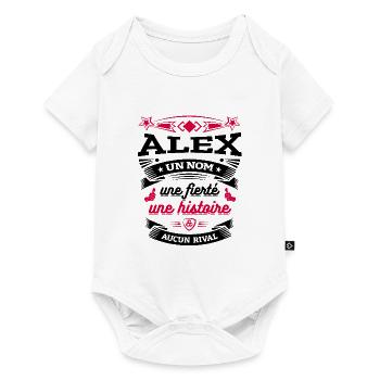 ALEX UN NOM UNE FIERTÉ AUCUN RIVAL - Body à manches courtes Premium Bébé - blanc - Devant