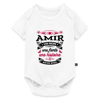AMIR UN NOM UNE FIERTÉ AUCUN RIVAL - Body à manches courtes Premium Bébé - blanc - Devant