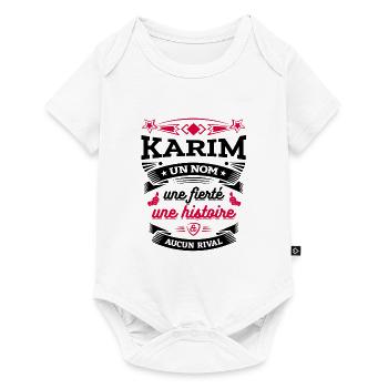 KARIM UN NOM UNE FIERTÉ AUCUN RIVAL - Body à manches courtes Premium Bébé - blanc - Devant