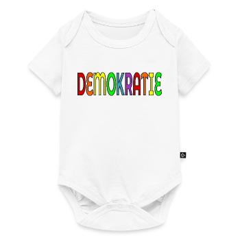 SCHRIFTZUG DEMOKRATIE - Baby Premium Kurzarmbody - Weiß - Vorne