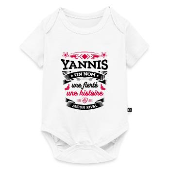 YANNIS UN NOM UNE FIERTÉ AUCUN RIVAL - Body à manches courtes Premium Bébé - blanc - Devant