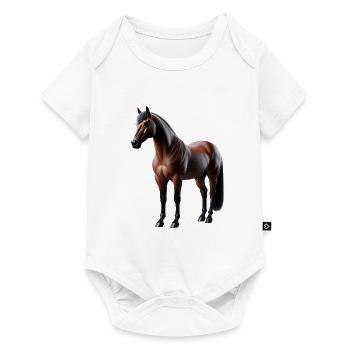 Cheval Brun - Body à manches courtes Premium Bébé - blanc - Devant