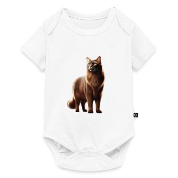 Brun chat - Body à manches courtes Premium Bébé - blanc - Devant