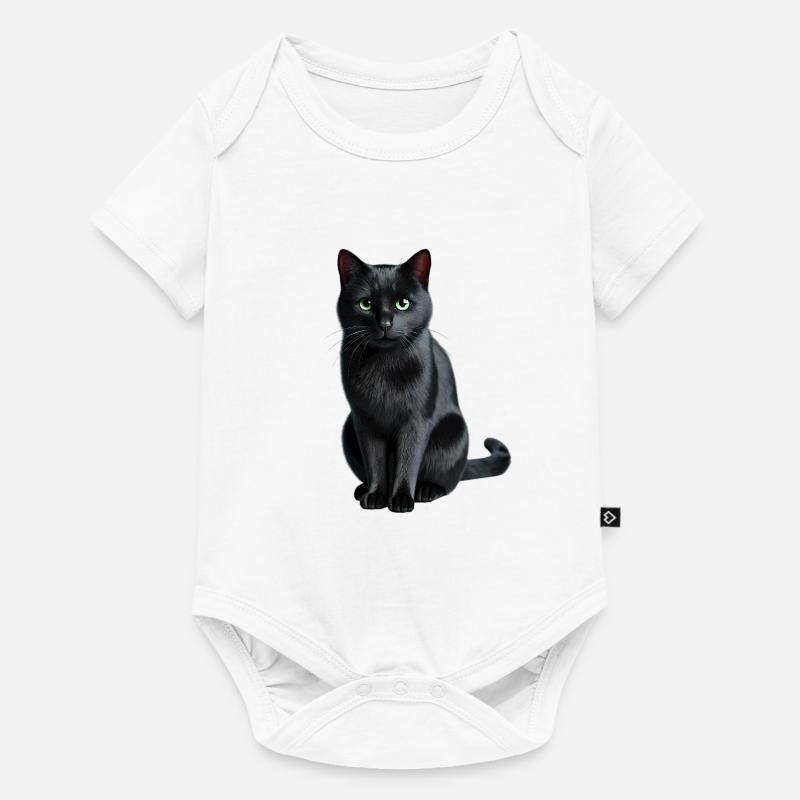 Chat noir - Body à manches courtes Premium Bébé - blanc