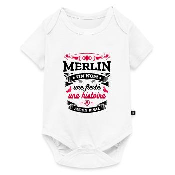 MERLIN UN NOM UNE FIERTÉ AUCUN RIVAL - Body à manches courtes Premium Bébé - blanc - Devant