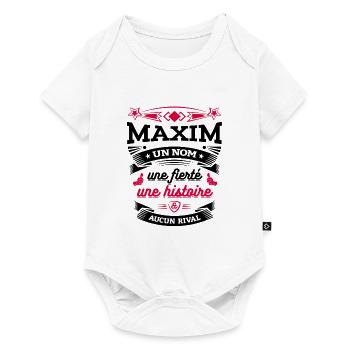 MAXIM UN NOM UNE FIERTÉ AUCUN RIVAL - Body à manches courtes Premium Bébé - blanc - Devant