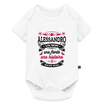 ALESSANDRO UN NOM UNE FIERTÉ AUCUN RIVAL - Body à manches courtes Premium Bébé - blanc - Devant
