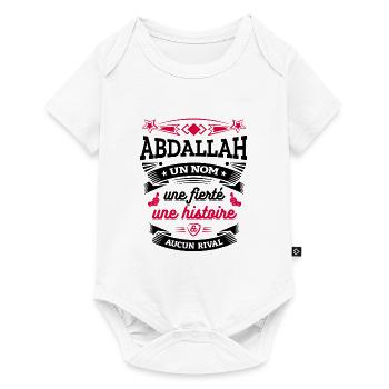 ABDALLAH UN NOM UNE FIERTÉ AUCUN RIVAL - Body à manches courtes Premium Bébé - blanc - Devant