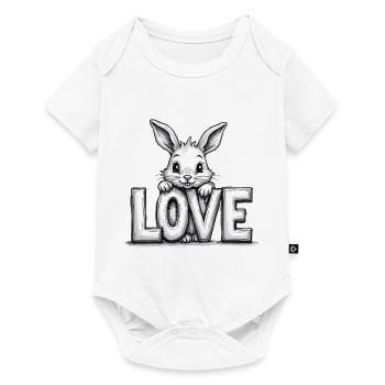 Cute bunny with LOVE – Perfect for Easter & Love - Baby Premium short-sleeve bodysuit - white - Front