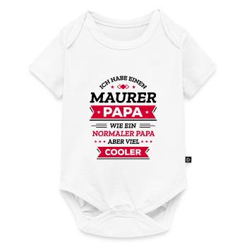 MAURER PAPA: COOL VATERTAG WEIHNACHTEN, GEBURTSTAG - Baby Premium Kurzarmbody - Weiß - Vorne
