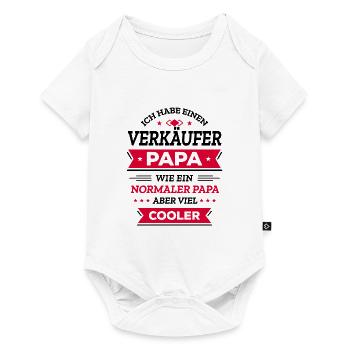 VERKÄUFER PAPA COOLER ALS NORMALER PAPA VATERTAG - Baby Premium Kurzarmbody - Weiß - Vorne