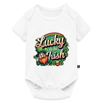 Chanceux d’être irlandais – Leprechaun de la Saint-Patrick - Body à manches courtes Premium Bébé - blanc - Devant