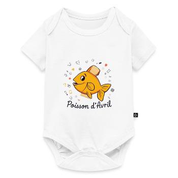 Poisson d'Avril - Orange Cartoon Fish - Baby Premium short-sleeve bodysuit - white - Front
