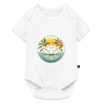 White Lotus Flower - Baby Premium short-sleeve bodysuit - white - Front