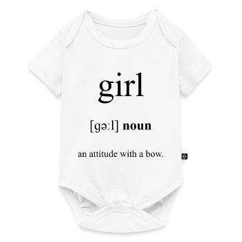 Girl | Mädchen Definition Dictionary - Baby Premium Kurzarmbody - Weiß - Vorne