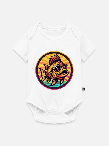 Piranha Fisch Comic - Baby Premium Kurzarmbody - Weiß