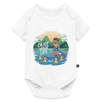 Enjoy Your Life - Flappach SUP-Spaß - Baby Premium Kurzarmbody - Weiß - Vorne