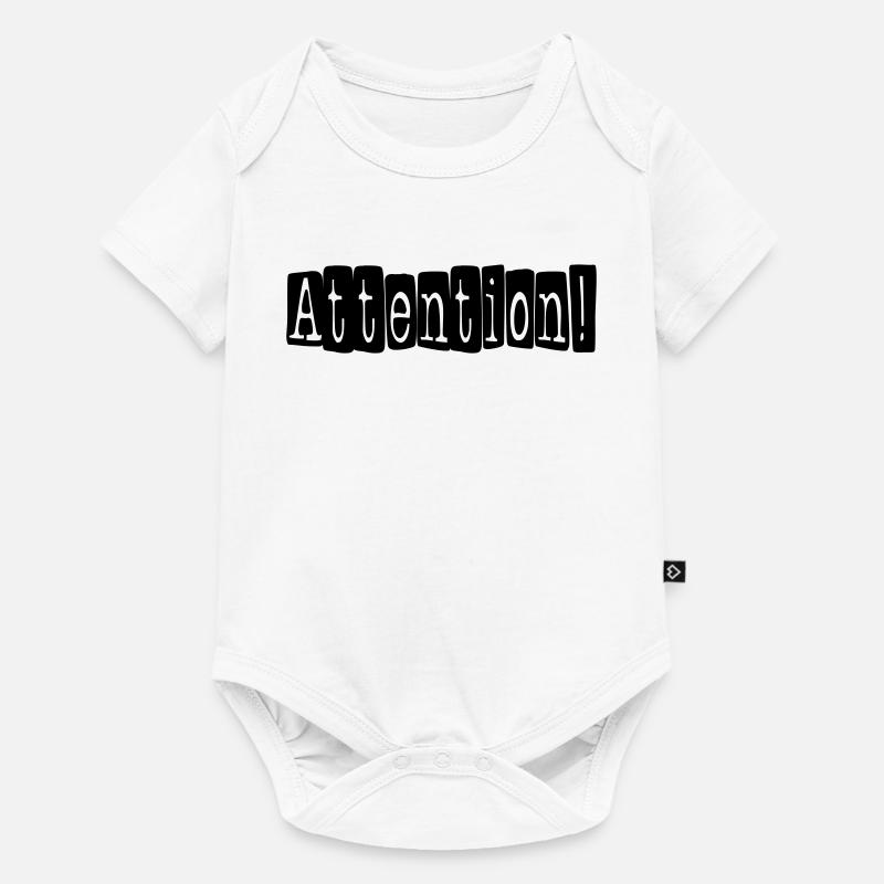 attention - Body à manches courtes Premium Bébé - blanc