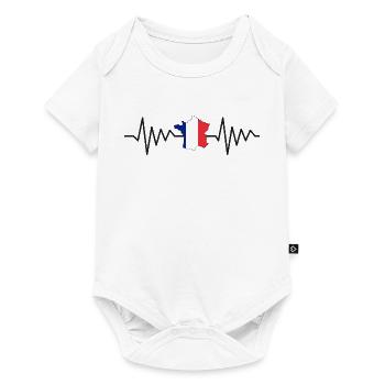 Pulsation Tricolore France - Drapeau France - Body à manches courtes Premium Bébé - blanc - Devant