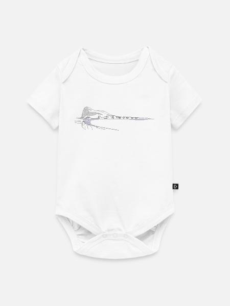 Gibraltar Felsen | Lineart Küste - Baby Premium Kurzarmbody - Weiß