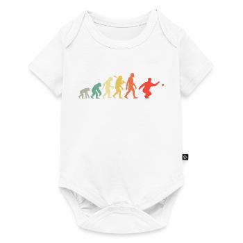 Boccia Und Petanque Spieler Evolution Retro Grafik - Baby Premium Kurzarmbody - Weiß - Vorne