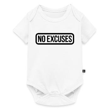 Citation motivante sans excuses - Body à manches courtes Premium Bébé - blanc - Devant