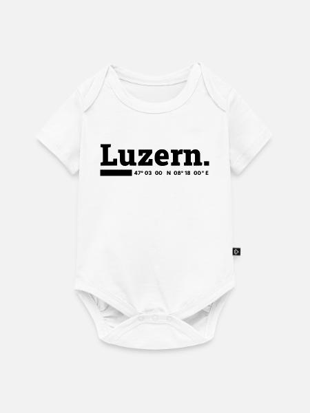 Luzern Koordinaten - Baby Premium Kurzarmbody - Weiß
