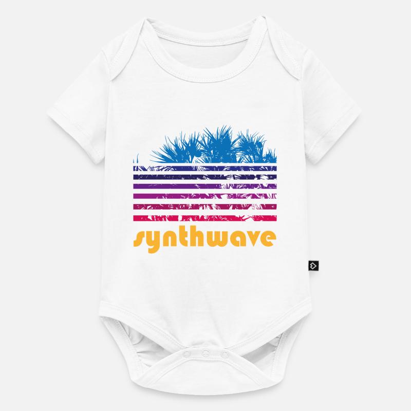 synthwave pandanus - Baby Premium Kurzarmbody - Weiß
