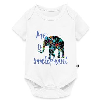 Age is irrelephant – birthday funny pun - Baby Premium short-sleeve bodysuit - white - Front