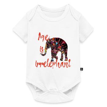 Age is irrelephant – birthday funny pun - Baby Premium short-sleeve bodysuit - white - Front