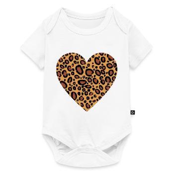 Leopard Print Heart Leopard Skin Pattern For Women - Baby Premium short-sleeve bodysuit - white - Front