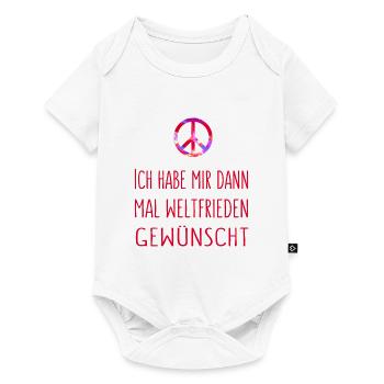Ich habe mir dann mal Weltfrieden gewünscht - rot - Baby Premium Kurzarmbody - Weiß - Vorne
