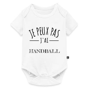 je peux pas j’ai handball humour joueur sport - Body à manches courtes Premium Bébé - blanc - Devant