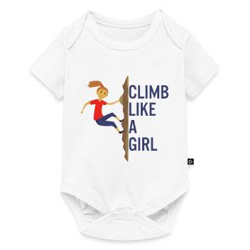 Canyoning Climb Like A Girl Girl Rock Climbing - Baby Premium short-sleeve bodysuit - white - Front