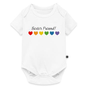 Regenbogenherzchen Bester Freund LGBT lgbtqi queer - Baby Premium Kurzarmbody - Weiß - Vorne