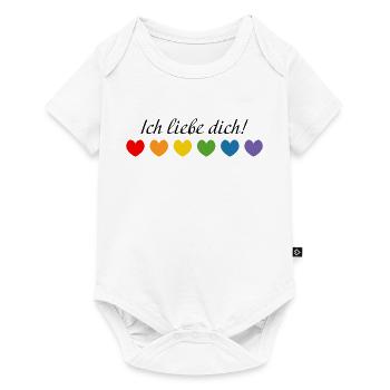 Regenbogenherzchen Ich liebe dich LGBT lgbtqi quee - Baby Premium Kurzarmbody - Weiß - Vorne