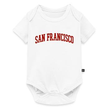 San Francisco Bogen Schriftzug Vintage - Baby Premium Kurzarmbody - Weiß - Vorne