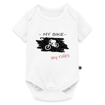 biken my bike my rules vintage - Baby Premium Kurzarmbody - Weiß - Vorne