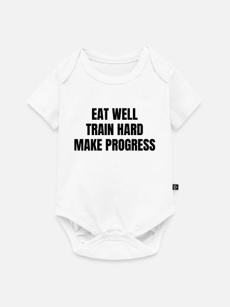 Essen Trainieren - Baby Premium Kurzarmbody - Weiß