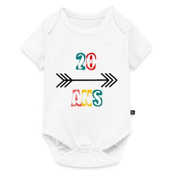 20 ANS. 20e ANNIVERSAIRE. ANNIVERSAIRE 20 ANS. 20 - Body à manches courtes Premium Bébé - blanc - Devant