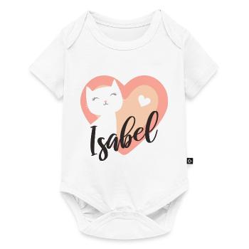 Isabel Surname First Name Kitten - Baby Premium short-sleeve bodysuit - white - Front