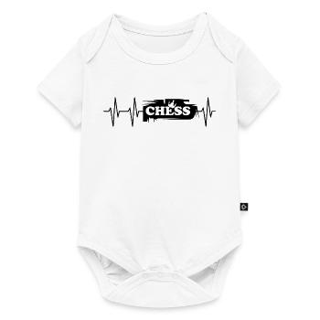 pulse chess heartbeat logo crown king icon - Baby Premium short-sleeve bodysuit - white - Front